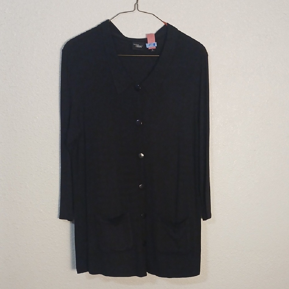 Women's Black Button-Up Top